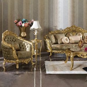 Hot Sale Halekulani Hotel Luxury Eco-Friendly <b>Wood</b> <b>Sofa</b> Set Royal Living Room Furniture Transitional Design Carved <b>Sofa</b> Set - Product Image 3