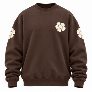 Sudadera Unisex Marrón con Cuello Redondo y Mangas Raglán, 100% Algodón, Oversize, Ecológica, Transpirable, con Estampado Personalizado - Product Image 1