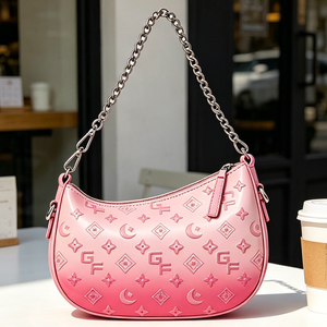 Designer Inspired Women Shoulder Bag Fashion PU Leather Crescent Purse Chain <b>Handbag</b> for Shopping, Dating Travel and Daily Carry - Product Image 2