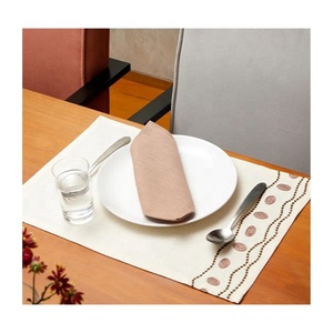 Light Luxury Solid Placemat Pure Cotton High Elastic Soft Touch Easy To Clean Heat-insulated Plate Bowl Pad <b>Table</b> Decoration - Product Image 6