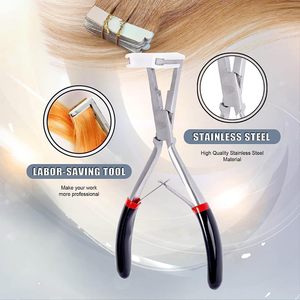 Hair <b>Extension</b> Pliers Stainless Steel Double Rubber Grip Micro <b>Beads</b> Closer Tool With Silicon Pads - Product Image 3
