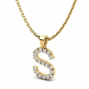S Letter Pendant 925 Silver Moissanite Zircon <b>Charm</b> Hip hop Unisex Gift Fashion Pendants & <b>Charms</b> - Product Image 2