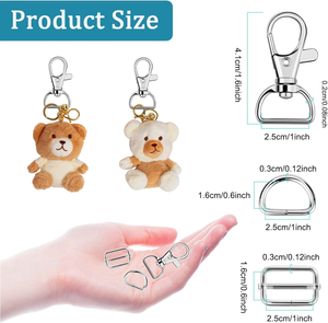 Crochet de sac en métal Anneau en D rotatif Clip de déclenchement pour le cuir Artisanat Sac Sangle Ceinture Sangle Alliage Sac Pièces Mousqueton Fermoir Mousqueton - Product Image 2