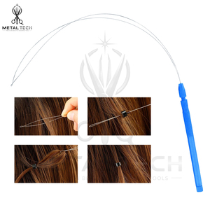 Multi Color Hair Extension Loop <b>Needle</b> Wire <b>Threader</b> Pulling Hook Set for Micro Link Silicone Beads Hair Extensions - Product Image 4