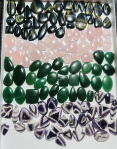 Lote de Gemas Trimurti al por Mayor, Mezcla de Piedras Naturales, Cuarzo Rosa, Lapislázuli, Ojo de Tigre, Aventurina Verde, Tamaños Variados - Product Image 1