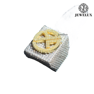 Meilleur prix Jewelux Bague de cocktail unisexe en argent 925 plaqué rhodium de luxe avec sertissage en diamant style Hiphop d'Inde - Product Image 6