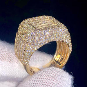 Luxury Iced-Out Baguette & Round Cut Moissanite Diamond <b>Statement</b> <b>Ring</b> 925 Sterling Silver Rhodium Plated Cluster Hip Hop <b>Ring</b> - Product Image 4