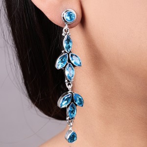 Boucles d'oreilles pendantes multiples en argent oxydé pour femmes, MOQ disponible |   Ventes en cours, stock disponible, livraison rapide, prix direct usine - Product Image 3