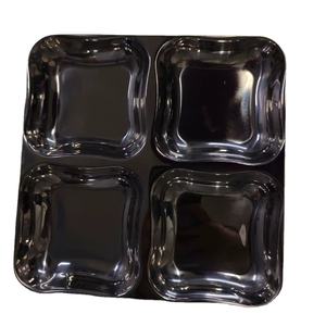 Bandeja de cena con compartimento reutilizable de acero inoxidable, acabado de espejo duradero, antiadherente, respetuoso con el medio ambiente, plato para servir alimentos para restaurantes - Product Image 1