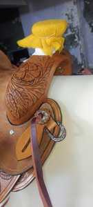 Silla de montar de cuero genuino para equitación western, para carreras de barriles, con cabezada a juego, para mayoristas, de temporada - Product Image 4