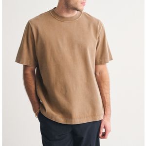 Camiseta Lisa Lavada para Hombre, Oversize, Ajuste Holgado, Algodón, Cuello Redondo, Manga Corta, Estilo Casual Urbano, Venta al por Mayor, OEM, ODM - Product Image 2