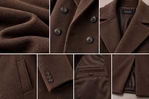 Manteau long d'hiver en laine marron surdimensionné pour homme, double boutonnage, vêtement d'extérieur sur mesure de qualité supérieure, fabricant en gros - Product Image 5