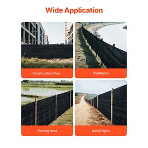 Rotolo di tela non tessuta industriale 2 x 100 piedi con supporto in filo metallico per recinzione antierosione e controllo sedimenti - Product Image 6