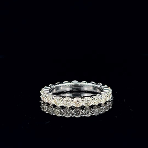 Bague d'éternité en argent 925 avec diamants synthétiques cultivés en laboratoire, bague de promesse cercle complet pour femme, cadeau de bijoux - Product Image 1