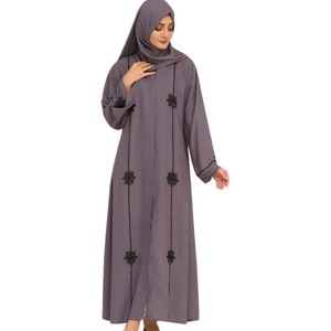 Abaya Tradicional para Mujer, Estilo Turco, Largo hasta el Tobillo, Mangas Largas, Corte Holgado, Ligera, Transpirable, Antiencogimiento, Chifón, Lino, Satén - Product Image 6