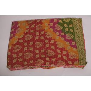 Colcha Kantha Hecha a Mano, Ecológica, con Diseño Floral Vintage, Manta de Algodón Estilo Boho Indio, Reversible, Lavable, Decoración para el Hogar, Regalo - Product Image 3