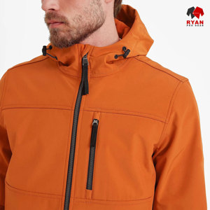 แจ็คเก็ตซอฟต์เชลล์แบบสั่งทำพิเศษสำหรับผู้ชาย ยี่ห้อ Ryan Pro Gear พร้อมซิปปิดและโลโก้สั่งทำ เป็นมิตรต่อสิ่งแวดล้อม - Product Image 5