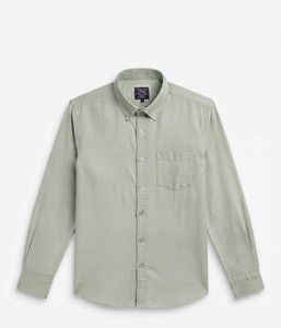 Camisa de Vestir de Algodón Sólido Color Coral para Hombre, Manga Larga, Cuello Clásico, Estilo Casual Elegante para Primavera - Product Image 4