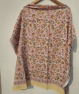 Handmade Block Printed <b>Sarong</b> For Woman Make These Scarves With 100% Natural Organic Colors Floral Hand Block Print Cotton - Product Image 5