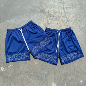 Shorts de basket-ball pour hommes REXFIT SPORTS, sur mesure, logo imprimé, haute qualité, coupe ajustée, en mesh, pour la course à pied et la gym. - Product Image 2