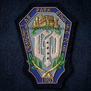 Craigmillar Park <b>Bowling</b> Club Embroidered Patch Sew-On Fabric Badge Classical Design 1903 Garment Application - Product Image 5