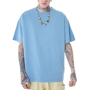 Microfiber Cotton Street Wear <b>Tshirt</b> Oversized Drop Shoulder T-shirt Custom High Quality Printing Heavy T Shirt for Men - Product Image 5