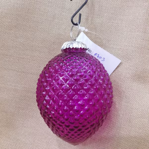 Pink Glass Christmas Tree Ornament Handmade Modern Textured Hanging <b>Pinecone</b> Shape 1 Color Embossed Home Holiday Decoration Gift - Product Image 2