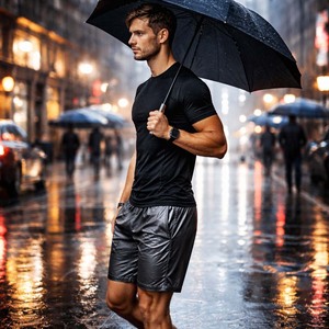 กางเกงขาสั้นกีฬาผู้ชายกันน้ำ แห้งเร็ว มีซิป พร้อมโลโก้สั่งทำพิเศษ เหมาะสำหรับวิ่งและออกกำลังกาย - Product Image 6