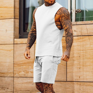 BOBBIN INDUSTRIES Best Manufacturer Hot Custom Men's Summer Casual Sleeveless Fitness <b>Sets</b> Solid Plus Size Men's Tank Tops <b>Sets</b> - Product Image 5