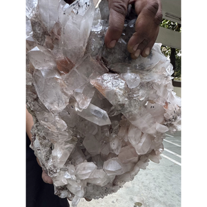 Premium Large Pink Himalayan Quartz <b>Cluster</b> Natural <b>Crystal</b> Stone for Display and Interior Decoration - Product Image 4