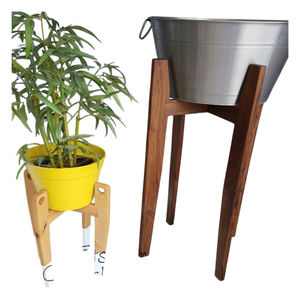 Support de plantes moderne pour intérieur et extérieur avec jardinière carrée en acier galvanisé noir et fer forgé pour succulentes, fleurs et plantes d'intérieur - Product Image 4