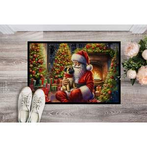 Nouveau Fawn Carlin Père Noël Paillasson Antidérapant Lavable Low Pile 18H X 27W Tapis de porte avant intérieur et extérieur pour entrée - Product Image 2