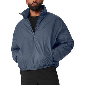 Veste coupe-vent noire pour homme à col montant, manches longues, couleur unie, décontractée, pour l'automne, coupe régulière, en polyester - Product Image 6