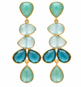 Pendientes Colgantes Circulares de Cuarzo Chapados en Oro de Plata de Ley S925 para Mujer, Diseño Único y Brillante, Hipoalergénicos, Minimalistas - Product Image 5