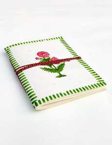 Carnet d'écriture écologique en tissu de coton imprimé à la main, journal artisanal, papeterie textile traditionnelle - Product Image 5