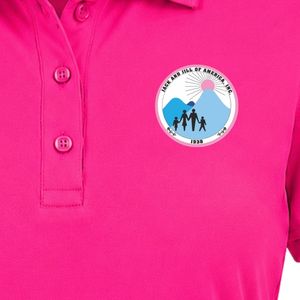 เสื้อโปโลแขนสั้นปักลายตราสัญลักษณ์ Hot Pink Jack & Jill คอปกติดกระดุม น้ำหนักเบา เหมาะสำหรับชุดกีฬา - Product Image 3
