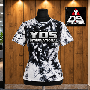 เสื้อยืดผู้หญิงลายมัดย้อม คอกลม ทรงลำลอง แขนสั้น ดีไซน์เว้าหลัง ลายกราฟิก แขนเสื้อทรงสวย เสื้อผ้าสไตล์ไลฟ์สไตล์ แฟชั่น - Product Image 2