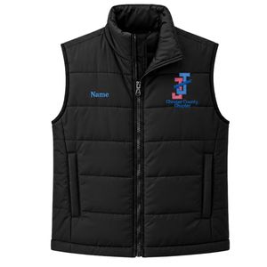 Women <b>Black</b> Quilted Puffer <b>Vest</b> Sleeveless Full Zip Embroidered Lightweight Warm Outdoor Casual Winter Jacket with Side Pockets - Product Image 1