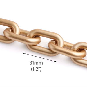 Chaîne longue massive en résine, maillons grands et creux, style moderne, mélange de couleurs, punk, multi-pièces, artisanale, pour décoration d'anniversaire et de maison - Product Image 1