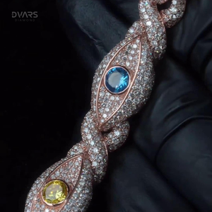 Pulsera de Lujo con Ojos de Serpiente VVS de Moissanita de Colores, Joyería Hip Hop, Amuleto de la Suerte, Plata de Ley 925 - Product Image 1