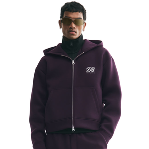 Custom Loose Fit <b>Zip</b> Through Hoodie Premium Cotton Blend Full <b>Zip</b> <b>Hooded</b> Sweatshirt Relaxed Casual Wear OEM ODM Factory Supply - Product Image 1