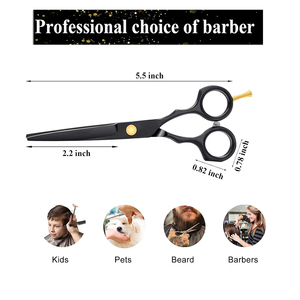 Ciseaux de coiffure professionnels, ciseaux à effiler pour barbier, peigne rasoir avec pochette - Product Image 6