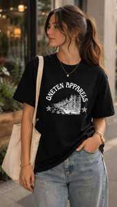 เสื้อยืดผู้หญิงฤดูร้อน สีกรมท่า ผ้าฝ้ายนุ่ม สวมใส่สบาย แขนสั้น ระบายอากาศได้ดี คุณภาพสูง ปรับแต่งได้ ONE TEN Apparels 180 กรัม พร้อมโลโก้ - Product Image 4