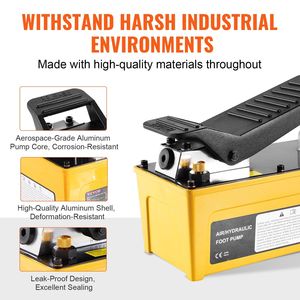 Pompa Idraulica con Serbatoio da 0,42 Galloni, Uscita Olio NPT 3/8, Ingresso NPT 1/4, Guscio in Alluminio, Azionamento Pneumatico a Pedale, 10.000 PSI - Product Image 6