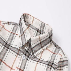 Chemise en flanelle à carreaux à manches longues pour homme, avec poche poitrine, blanche/grise/marron, décontractée, boutonnée, 100 % coton, pour l'automne, vente en gros - Product Image 4