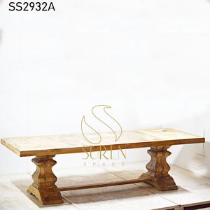 Solid Wood Outdoor <b>Dining</b> <b>Table</b> <b>Rustic</b> Modern Design Durable Long Bench Set for Restaurant Commercial Use Suren Space Brand - Product Image 1