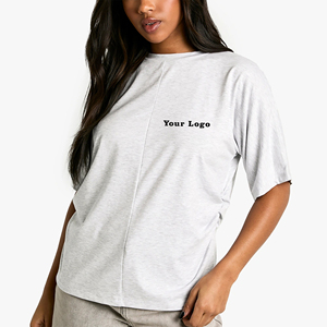 Camiseta de Verano Casual de Punto para Mujer, Camiseta de Algodón de Manga Corta con Cuello Redondo, Ajuste Holgado Cómodo y Moderno - Product Image 4