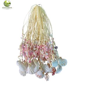 Collar de Conchas Hecho a Mano al por Mayor, Collar con Colgante de Concha Natural y Cuentas Rosas, Joyería para Vacaciones de Verano en la Playa, Venta al por Mayor - Product Image 1