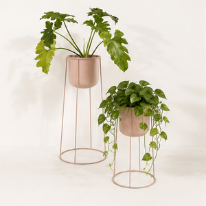 Metal <b>Plant</b> Stand Set Modern Blush Iron Floor Planter for Indoor Living Room Decor Powder Coated Wire <b>Frame</b> Flower Pot Holder - Product Image 3