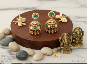 Pendientes Indios Premium para Novias, con Acabado en Oro Antiguo y Estilo Étnico para Grandes Eventos de Recepción - Product Image 3